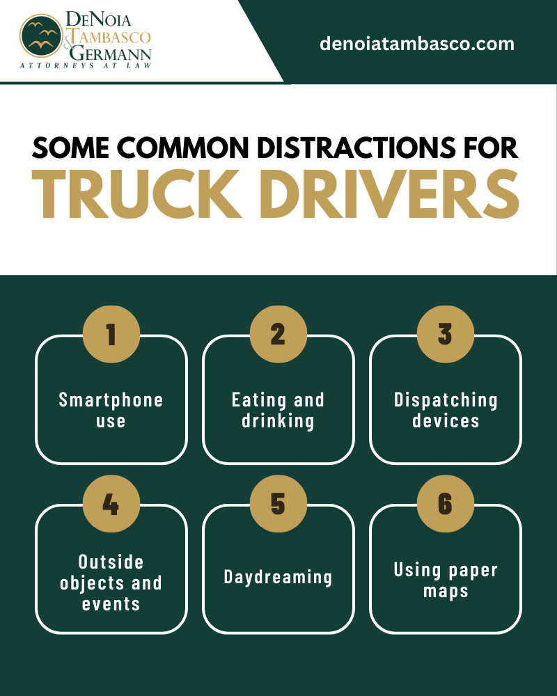 Common Distractions For Truck Drivers Infographic